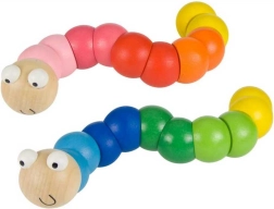 Bigjigs Toys spalvingas medinis lankstus vikšrelis, mėlynas