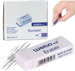 Balta mokyklinė ir biuro trintukas WEIBO 6 cm