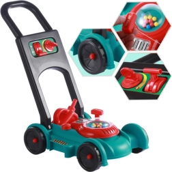 Vaikiškas žoliapjovės žaislas su šalmu ir kanistru WOOPIE