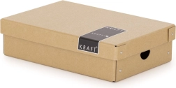Laminuota laikymo dėžė su dangčiu, natūralaus kraft stiliaus, maža 35,5 × 24 × 9 cm