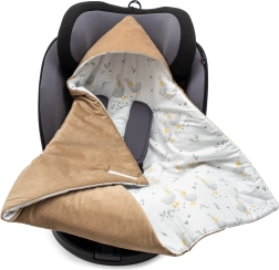 Šiltintas vokelis į automobilinę kėdutę New Baby, rudas velvetas