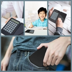 Mokslinis 2 viename skaičiuotuvas su LCD užrašine ir rašikliu