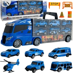 Cargo Truck with Transporter 3in1 Blue Police