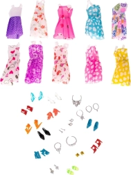 Lėlių drabužių ir aksesuarų rinkinys – 43 dalys