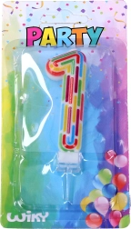 Vakarėlio žvakė skaičius 1, dryželiai