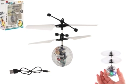 Skraidantis sraigtaspardžio kamuolys su LED šviesa ir valdymu ranka