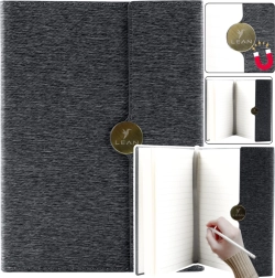 Juodas biuro užrašų knygelė su magnetu A5, su linijomis