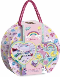 Kūrybinis rinkinys 2in1 Unicorn – deimantinis tapymas ir apyrankių gamyba