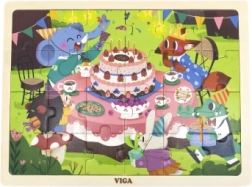 Wooden Puzzle Birthday Party 24 Pieces VIGA