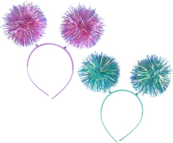 Party Headband with Glittery Pom-Pom Balls