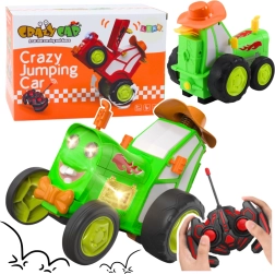 Remote-controlled jumping tractor green