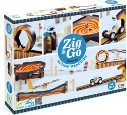 Djeco wooden marble run Zig & Go, 45 pieces