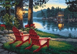 Norimpex diamond painting Sitting by the Lake 30 × 40 cm