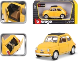 Bburago automobilio modelis Fiat 500 F 1965 geltonas 1:24