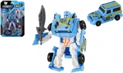 Transformuojamas automobilis į robotą 14 cm – mėlynas