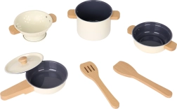 Vaikiškų metalinių indų rinkinys, 7 dalys, baltas