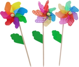 Wooden Pinwheel with Stick 18 cm