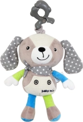 Baby plush toy with music box and clip BABY MIX – dog, beige