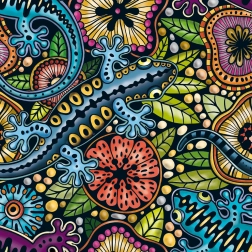 Kvadratinė dėlionė Q Colour Mix: salamandra – 72 detalės