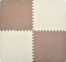 HUMBI putų kilimėlis 120 × 120 cm – didelis vandeniui atsparus dėlionės tipo kilimėlis, saugus vaikams, kreminės ir varinės spalvos, 4 vnt.