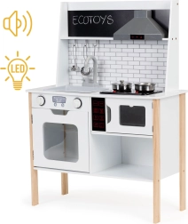 Medinė vaikiška virtuvėlė su šviesomis ir garsais ECOTOYS