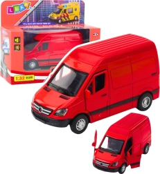 Metalinė raudona furgonė 1:32 su šviesomis ir garsais