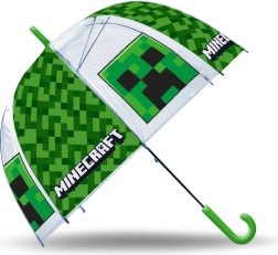 Skaidrus rankinis skėtis MINECRAFT žalias