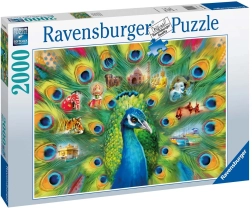 RAVENSBURGER 2000-piece puzzle Peacock Landscape