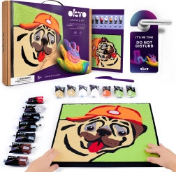 Okto piešimas mase pagal skaičius – prancūzų buldogas 29 × 29 cm