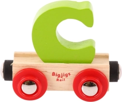 Medinis Bigjigs Rail vagonėlis su raide C