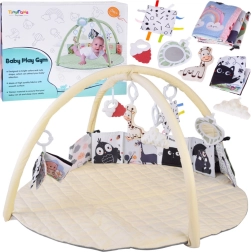 Edukacinis žaidimų kilimėlis su lankais ir kabinamais žaisliukais