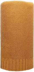 Bamboo knitted blanket 100 × 80 cm mustard