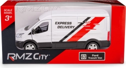 Metalinis 2018 m. Ford Transit furgono modelis 1:43 su atgal patraukiamu mechanizmu