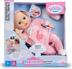 Baby Born Hannah – ateik pažaisti, lėlė 36 cm su buteliuku ir čiulptuku