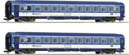 Roco two-piece set of Eurofima passenger coaches ČD Bmz H0