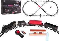 Train Track with Smoking Locomotive, Light and Music