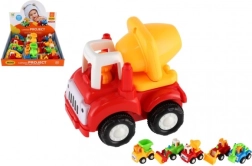 Plastic construction car 10-12 cm with flywheel, assorted types