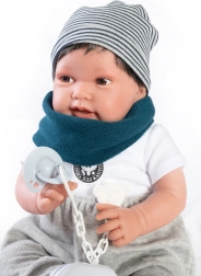 Antonio Juan Pipo Hair – realistiška lėlytė kūdikis 42 cm su minkštu kūnu