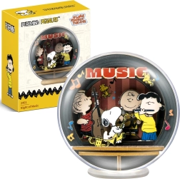Puremind medinis 3D modelis SNOOPY PEANUTS rutulyje – naktinis koncertas, DIY dėlionė