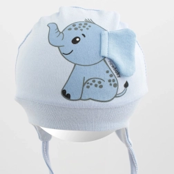Cotton baby cap New Baby Happy Elephant blue