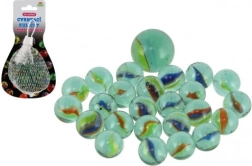 Stikliniai rutuliukai žaidimui tinklelyje – įvairių dydžių mišinys