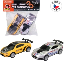 Pakaitiniai automobiliukai lenktynių trasa 1:43 – 2 vnt.