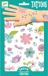 Djeco laikinos tatuiruotės su gėlėmis (2 lapai)