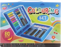 Art supply box with 80 pieces