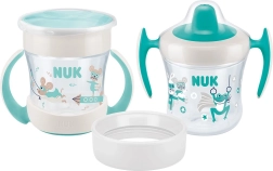Vaikiškas puodelis NUK Mini Cups 3in1 360° neutralus