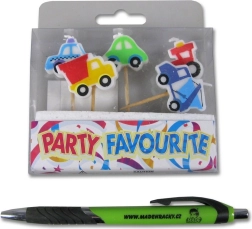 Dekoratyvinės spalvotos žvakutės automobilio formos