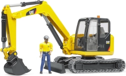 Bruder mini ekskavatorius CAT su darbininko figūrėle 1:16