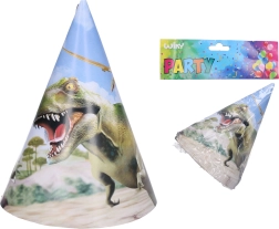 Vakarėlio kepurėlės DINO 15 cm, 6 vnt.