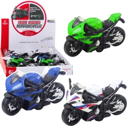 Sportinis lenktyninis motociklas su inerciniu mechanizmu, šviesomis ir garsais