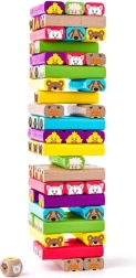 Colorful Tower with Animals - Skill Game